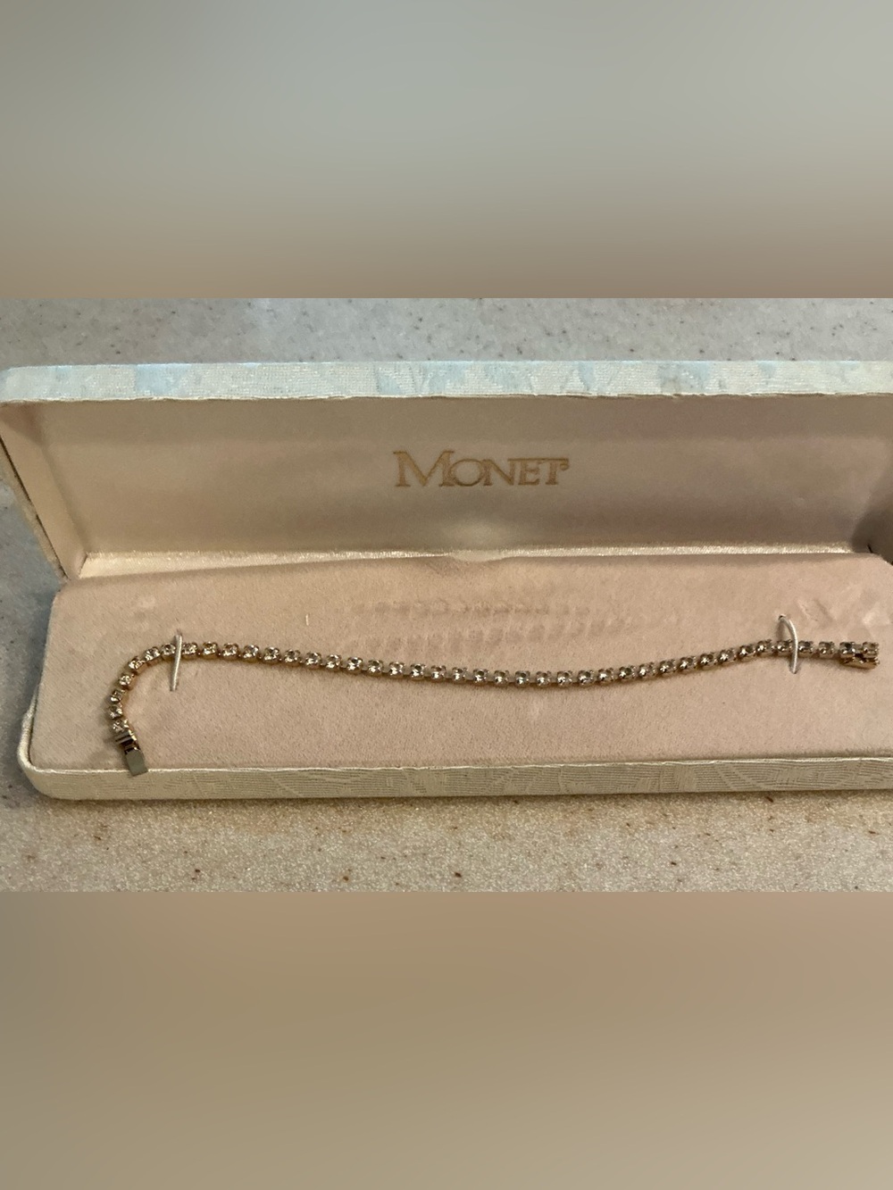 Monet Gold-Tone Bracelet with Sparkling Rhinestone Chain
